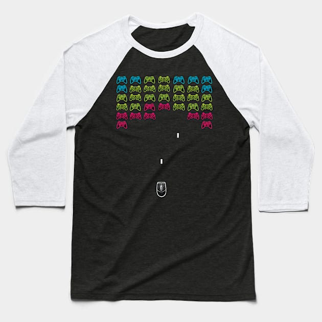 Console invaders Baseball T-Shirt by ElectricMint